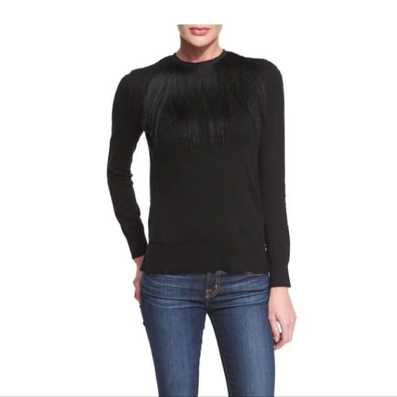 Adam LIPPES Long-Sleeve Fringed Crewneck Sweater - Picture 1 of 14